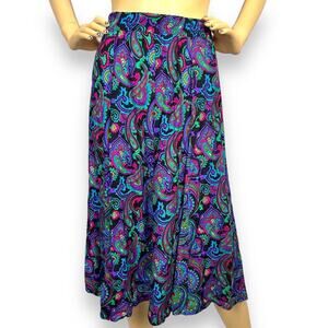 Vintage colorful long midi skirt